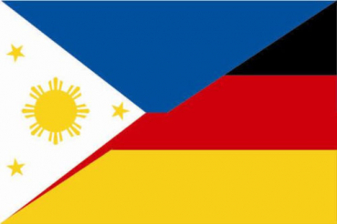 Tischflagge Philippinen-Deutschland Freundschaftsflagge 10x15cm mit Ständer Tischfahne Miniflagge