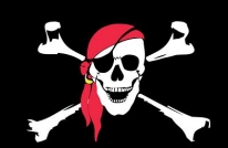 Autoaufkleber Pirat rotes Kopftuch Aufkleber