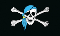 Fahne Flagge Pirat blaues Kopftuch 90 x 150 cm 