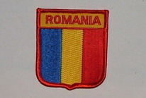 Aufnäher Romania / Rumänien Schrift oben