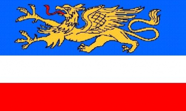 Tischflagge Rostock 10x15cm mit Ständer Tischfahne Miniflagge
