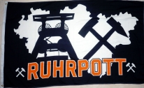 Flagge Fahne Ruhrpott Orange Ruhrgebiet Schriftzug Kohle