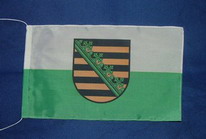 Tischflagge Sachsen mit Wappen