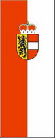 Flagge Fahne Hochformat Salzburg mit Wappen