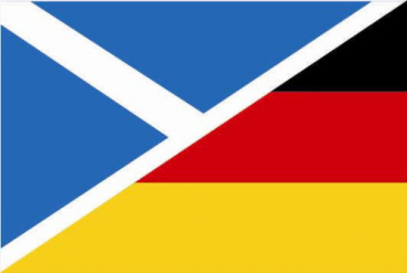 Tischflagge Schottland-Deutschland Freundschaftsflagge 10x15cm mit Ständer Tischfahne Miniflagge