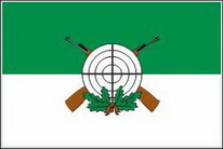 Flagge Fahne Schützenfest grün/weiß mit Abzeichen  90x150 cm