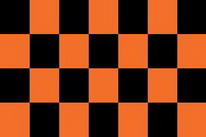 Flagge Fahne Karo schwarz / orange  90x150 cm