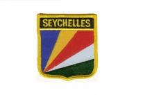 Aufnäher Seychellen / Seychelles Schrift oben