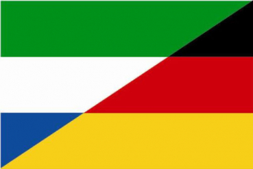 Tischflagge Sierra Leone-Deutschland Freundschaftsflagge 10x15cm mit Ständer Tischfahne Miniflagge