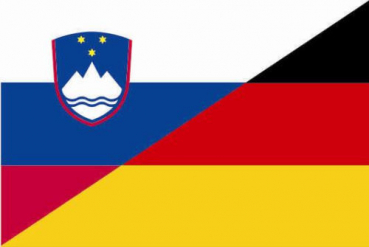 Tischflagge Slowenien-Deutschland Freundschaftsflagge 10x15cm mit Ständer Tischfahne Miniflagge