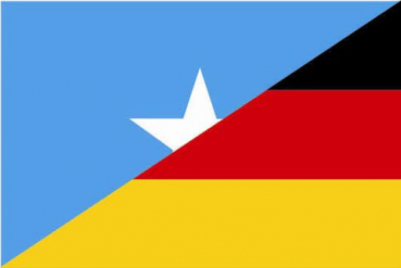 Tischflagge Somalia-Deutschland Freundschaftsflagge 10x15cm mit Ständer Tischfahne Miniflagge