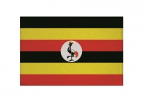 Aufnäher Uganda Fahne Flagge Aufbügler Patch 8 x 5 cm 