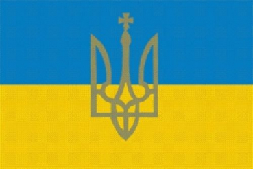 Tischflagge Ukraine mit Wappen 10x15cm mit Ständer Tischfahne Miniflagge