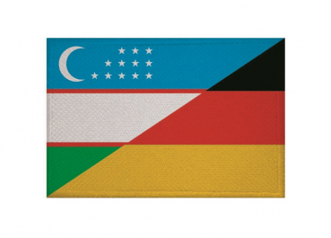 Aufnäher Patch Freundschaft Usbekistan-Deutschland Aufbügler Fahne Flagge