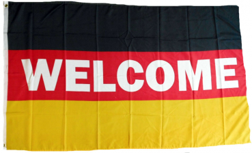 Flagge Fahne Deutschland Welcome Refugees Flüchtlinge ASYL Demo 90x150cm F 369