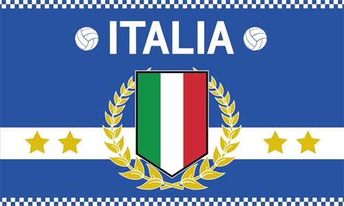 Flaggenparadies - Flagge Fahne Italien Lorbeerkranz 90x150 cm Schrift Italia