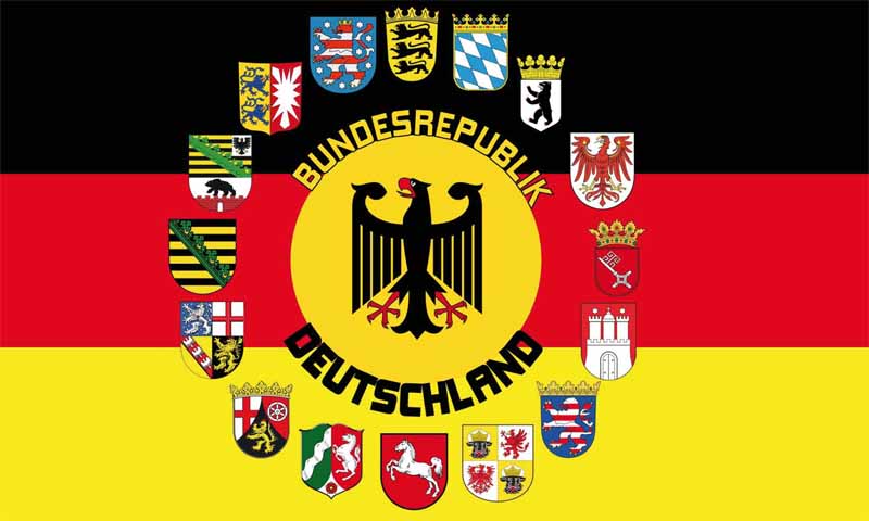 Deutschland 16 Bundesländer Flagge 90x 60 wetterfest Fahne Ösen Außen Hissflagge
