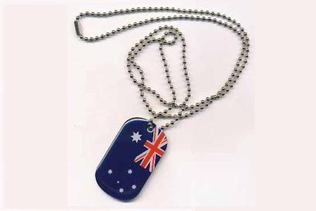 3 x 5 cm Australien Dog Tag Erkennungsmarke Fahne ca 