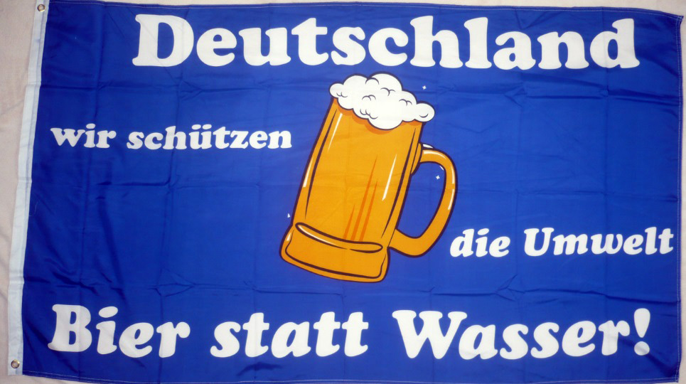 Flagge Spart Wasser Trinkt Bier 90 x 150 cm Fahne
