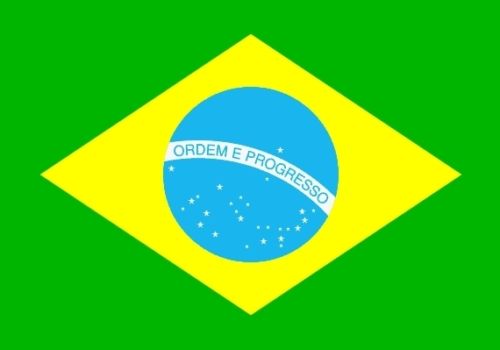 30 x 45 cm Fahnen Flagge Brasilien Stockfahne mit Hohlsaumm 