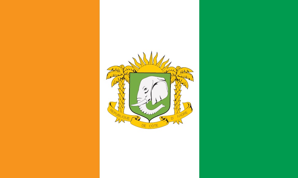 Fahne Elfenbeinküste Wappen Hissflagge 90 x 150 cm Flagge 