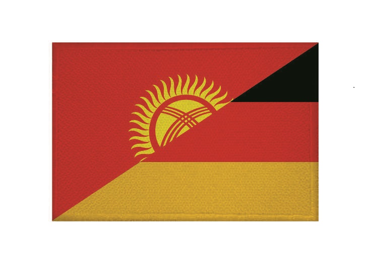 Aufnäher Kirgisistan Fahne Flagge Aufbügler Patch 8 x 5 cm