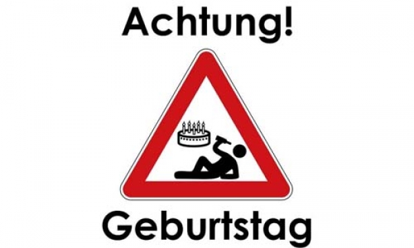 Flagge Fahne Achtung Geburtstag 90x150 cm