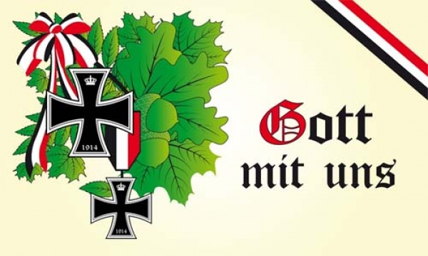 Flagge Fahne DR- Gott mit uns 3 Eichenlaub 90x150 cm