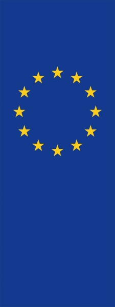 Riesen Flagge Fahne Europa mit Karabiner 150x400  (Hochformat)