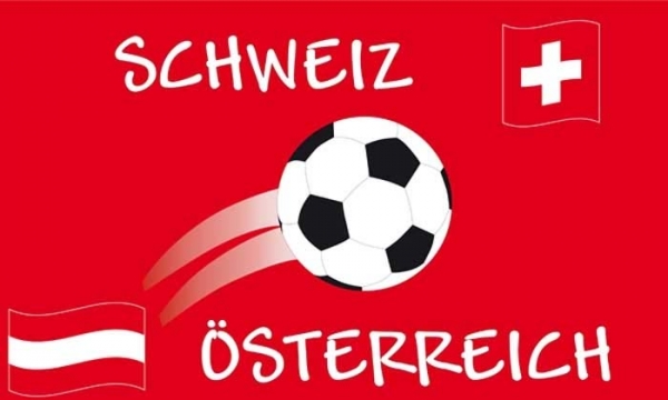 Flagge Fahne Schweiz - Österreich Freundschaftsfahne Flagge 90x150 cm