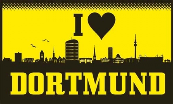 Flagge Fahne Dortmund I Love Dortmund Flagge 150x250 cm