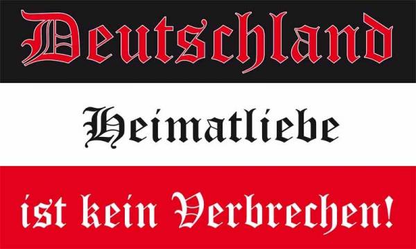 Flagge Fahne DR-Heimatliebe ist kein Verbrechen  90x150 cm (EHD)