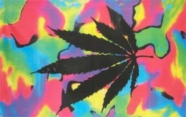 Flagge Fahne Marihuana Cannabis Tie Dye  90x150 cm