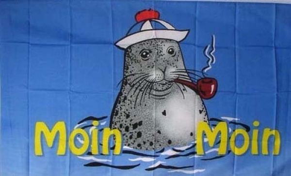 Fahne Flagge Moin Moin Seehund 90 x 150 cm