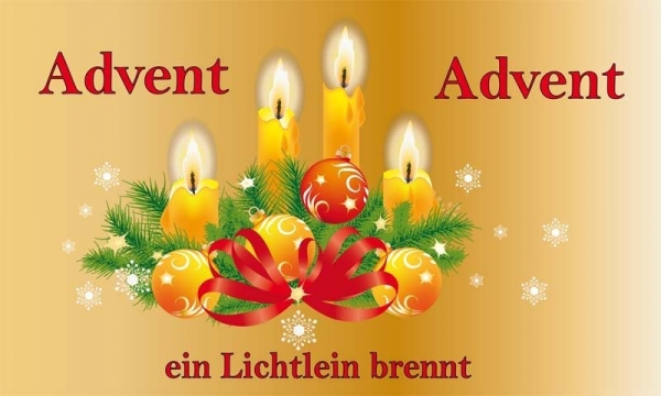 Flagge Fahne Weihnachten- Advent, Advent 90x150 cm (EHD)