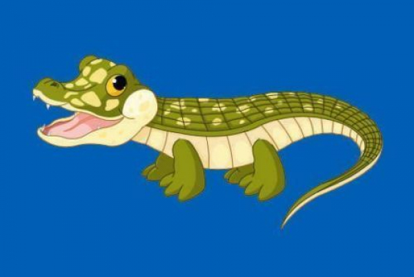 Flagge Fahne Baby Krokodil Alligator blau 90x60 cm *P