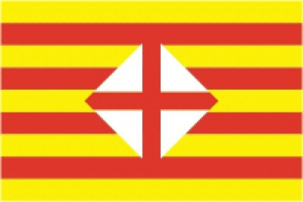 Tischflagge Barcelona 10x15cm mit Ständer Tischfahne Miniflagge