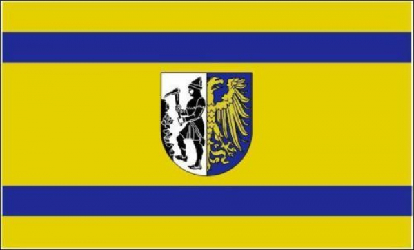 Flagge Fahne Beuthen Bytom 30x45 cm Stockflagge Hohlsaum