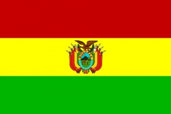 Tischflagge Bolivien Wappen 10x15cm mit Ständer Tischfahne Miniflagge