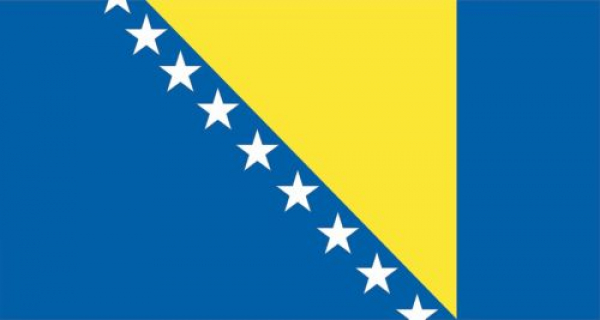 Tischflagge Bosnien 10x15cm mit Ständer Tischfahne Miniflagge