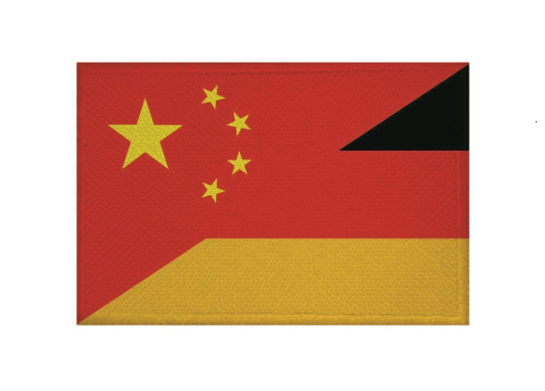 Aufnäher Patch Freundschaft China-Deutschland Aufbügler Fahne Flagge