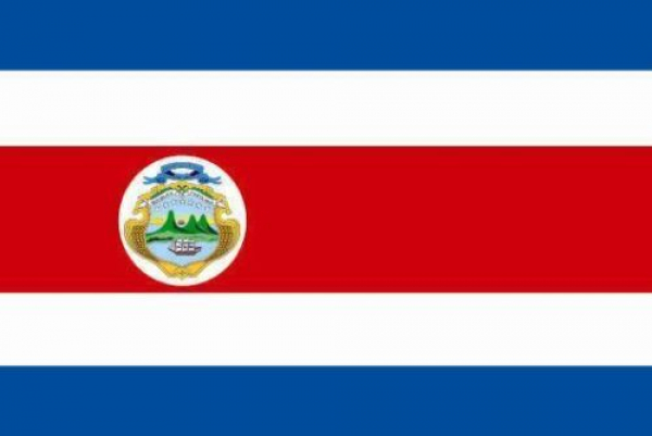 Tischflagge Costa Rica Wappen 10x15cm mit Ständer Tischfahne Miniflagge