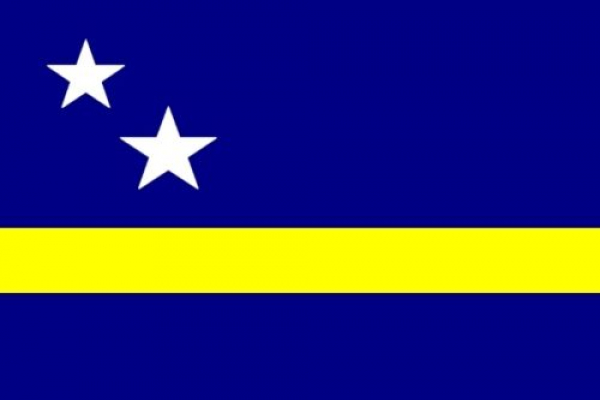 Tischflagge Curacao 10x15cm mit Ständer Tischfahne Miniflagge