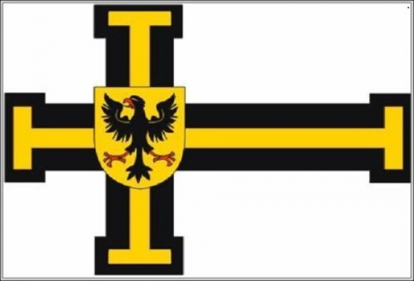 Tischflagge Deutscher Orden Hochmeister 10x15cm mit Ständer Tischfahne Miniflagge