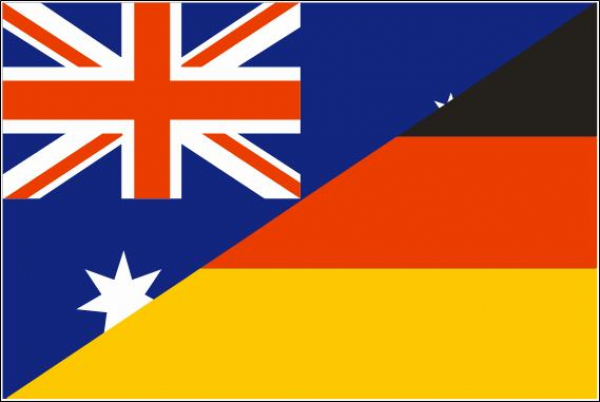 Flagge Fahne Freundschaftsfahne Deutschland - Australien 90 x 150 cm Premiumqualität