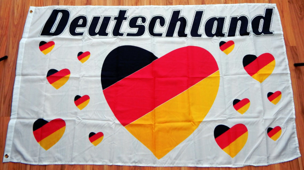 Flagge Fahne Deutschland mit Herzen Fanflagge