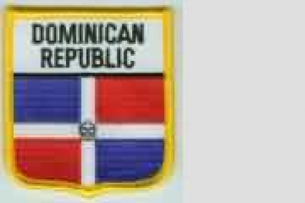 Aufnäher Dominikanische Republik / Dominican Republic Schrift oben