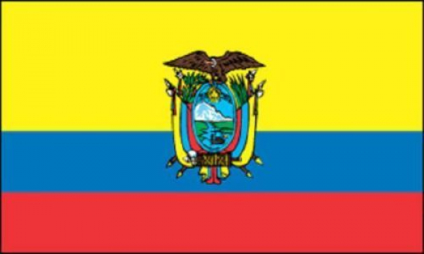 Tischflagge Ecuador Wappen 10x15cm mit Ständer Tischfahne Miniflagge