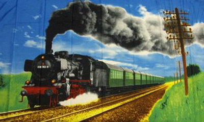 Flagge Dampflok Zug Eisenbahn 90 x 150 cm Fahne 