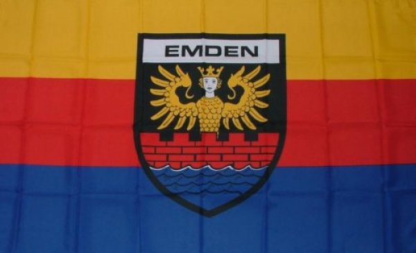 Flagge Fahne Emden 30x45 cm Stockflagge Hohlsaum